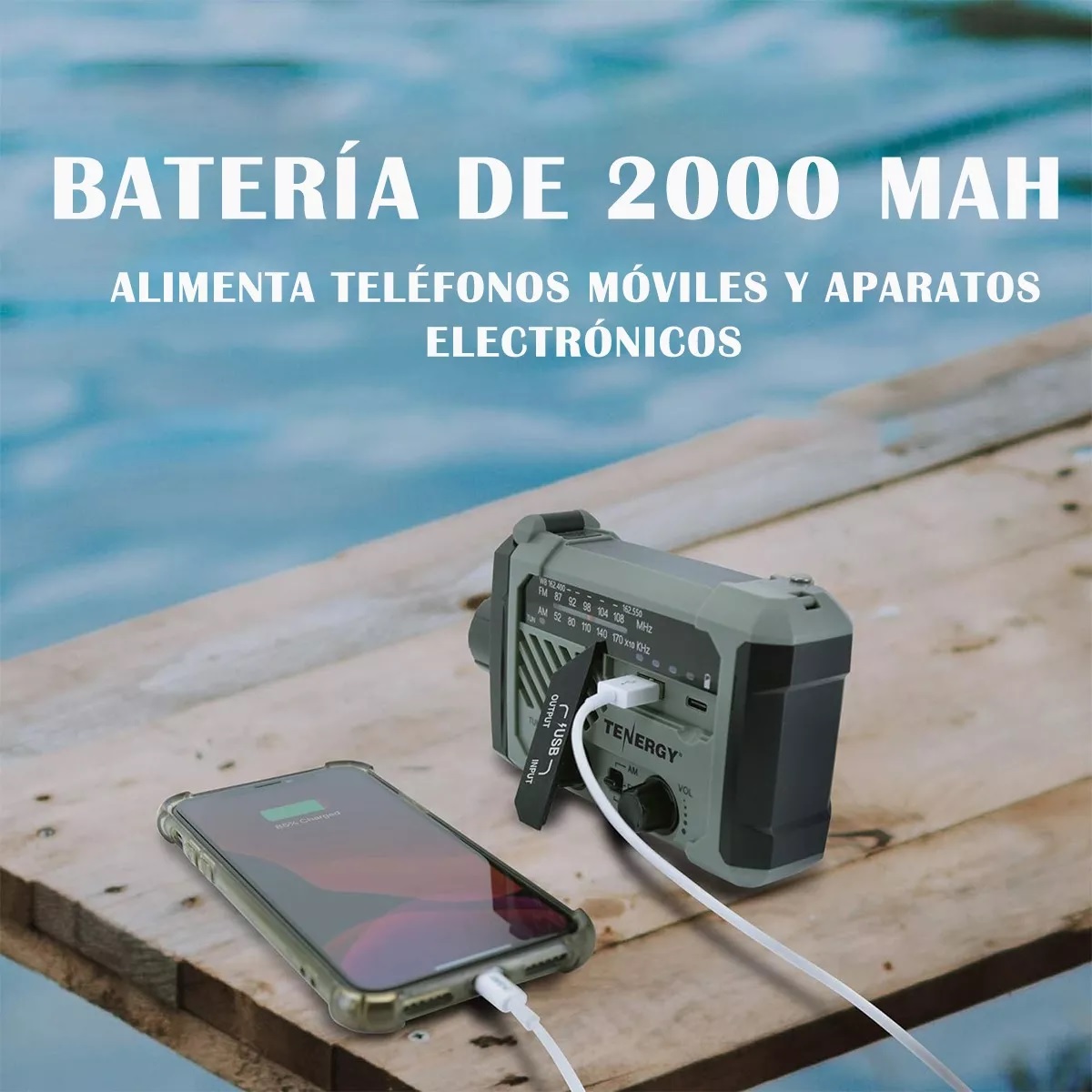 Radio Solar Emergencia Portatil Recargable Powerbank Luz Led