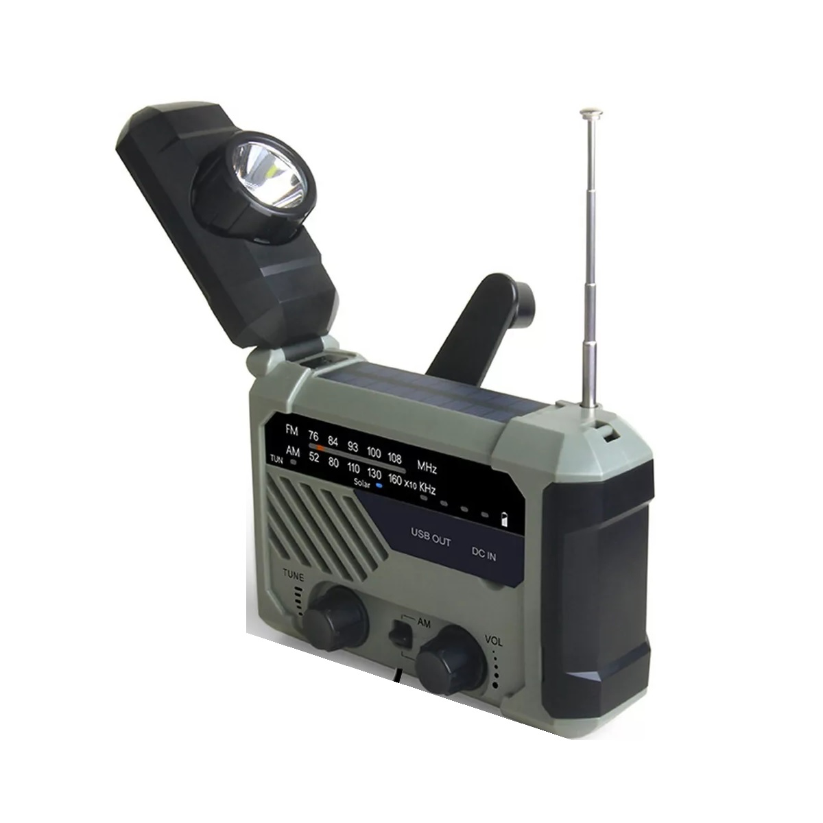 Radio Solar Emergencia Portatil Recargable Powerbank Luz Led