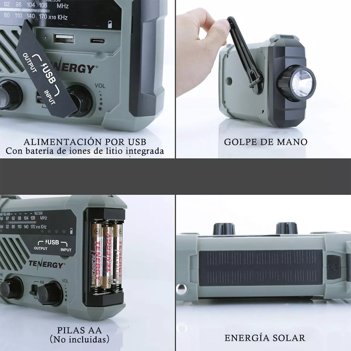 Radio Solar Emergencia Portatil Recargable Powerbank Luz Led