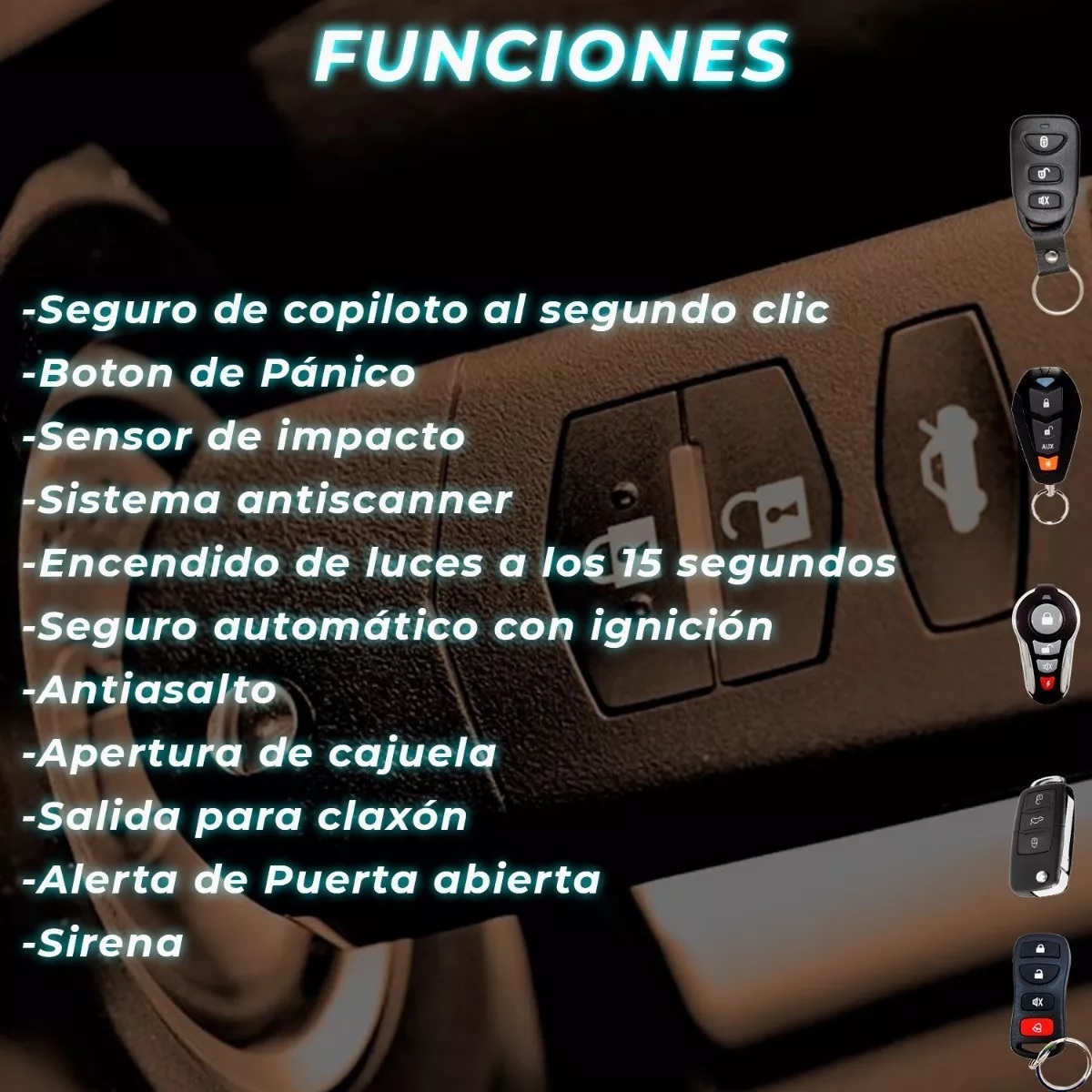 Alarma De Seguridad Antirrobo Para Auto Coche Universal Con 2 Controles