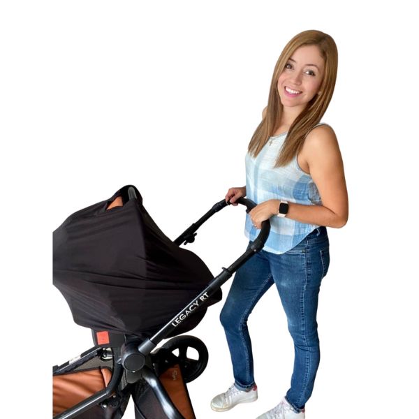 Mãe Baby Manta para Lactancia Multiusos 4 en 1 | Transpirable, No se Transparenta, Tela Premium | Color Negro Liso | Manta para Amamantar