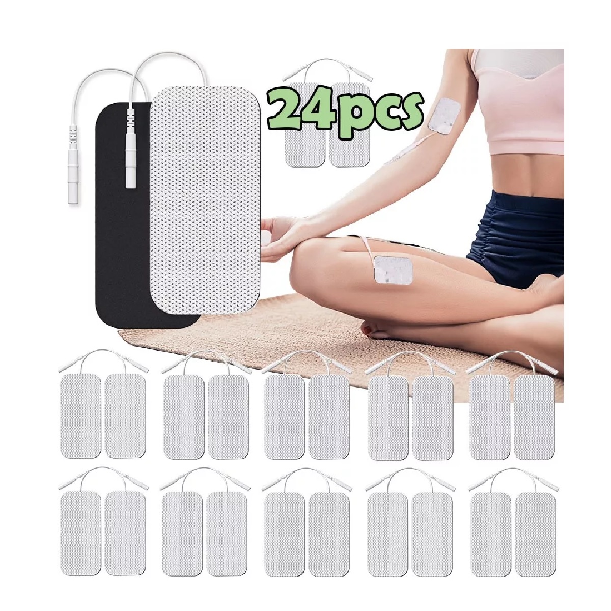 5x10cm Electrodos Parches Para Electroestimulador 24pcs