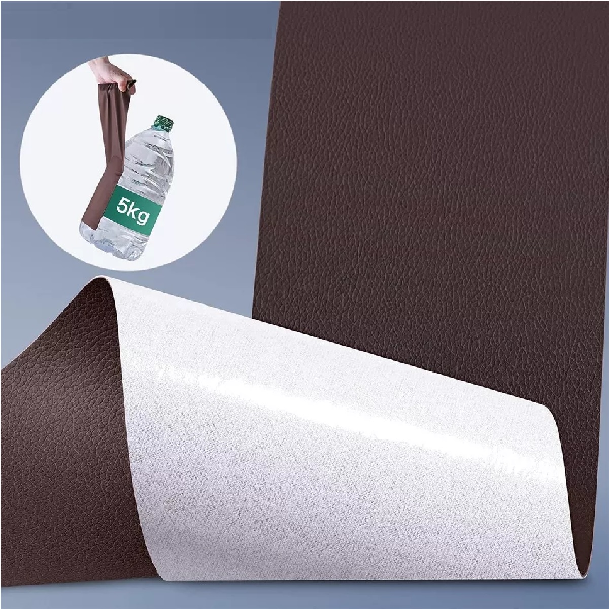 2pcs Parche Autoadhesivo Para Reparación De Vinilo O Cuero Marron Oscuro
