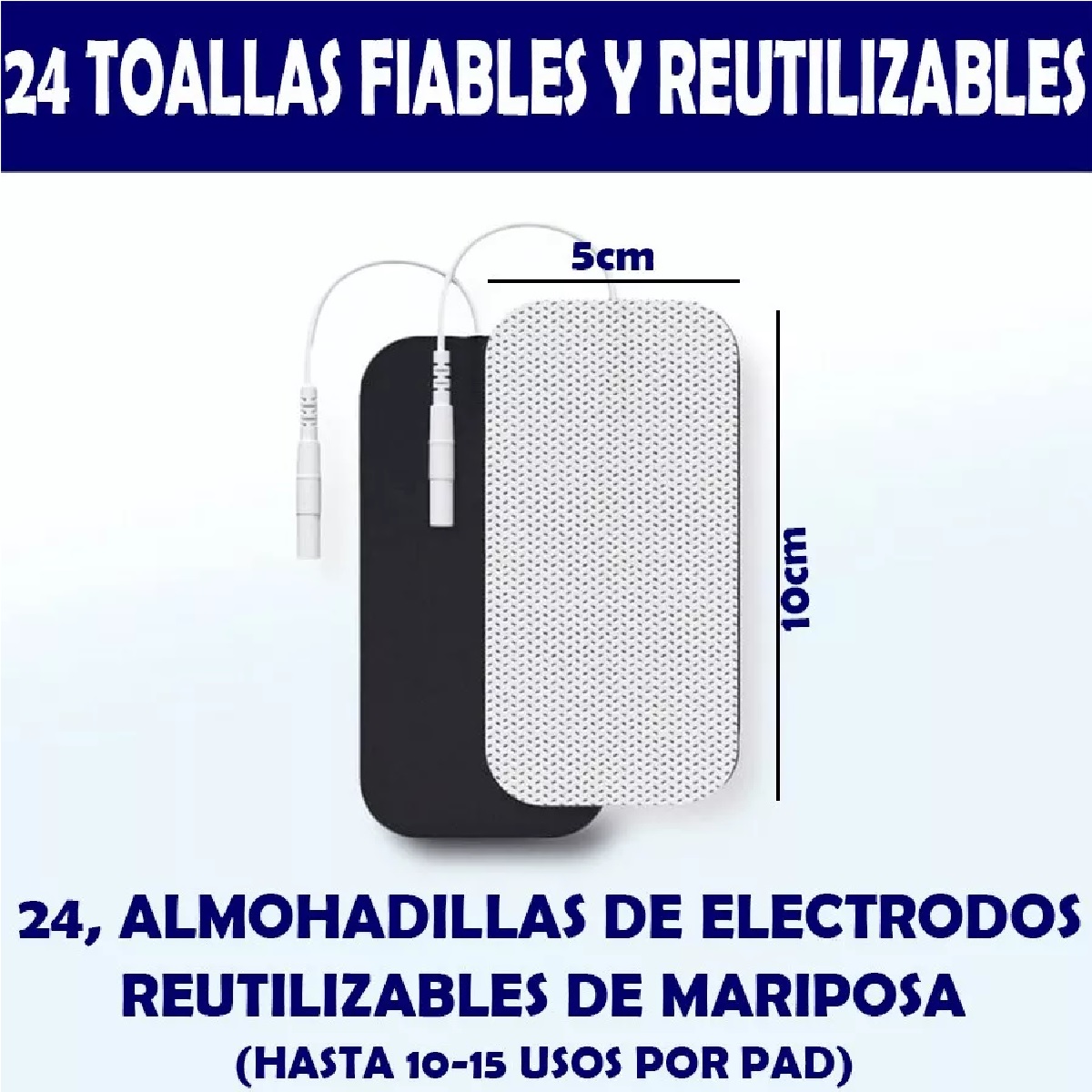 5x10cm Electrodos Parches Para Electroestimulador 24pcs