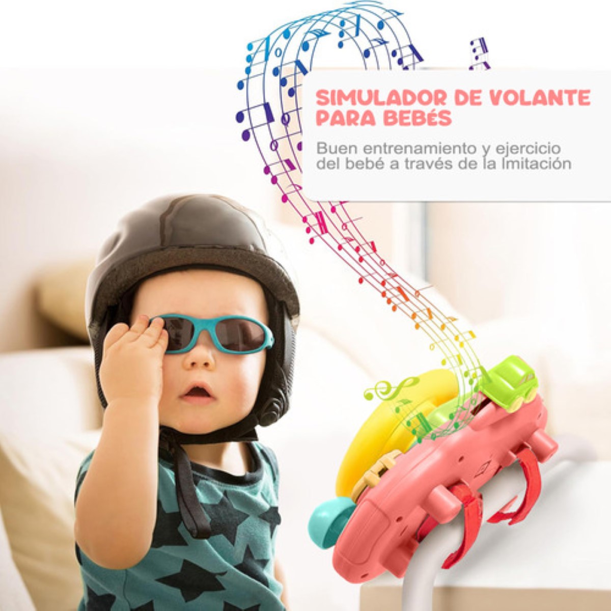 Juguete Interactivo Juego Volante Para Bebé Con Luz Y Sonido Hot Bee rojo