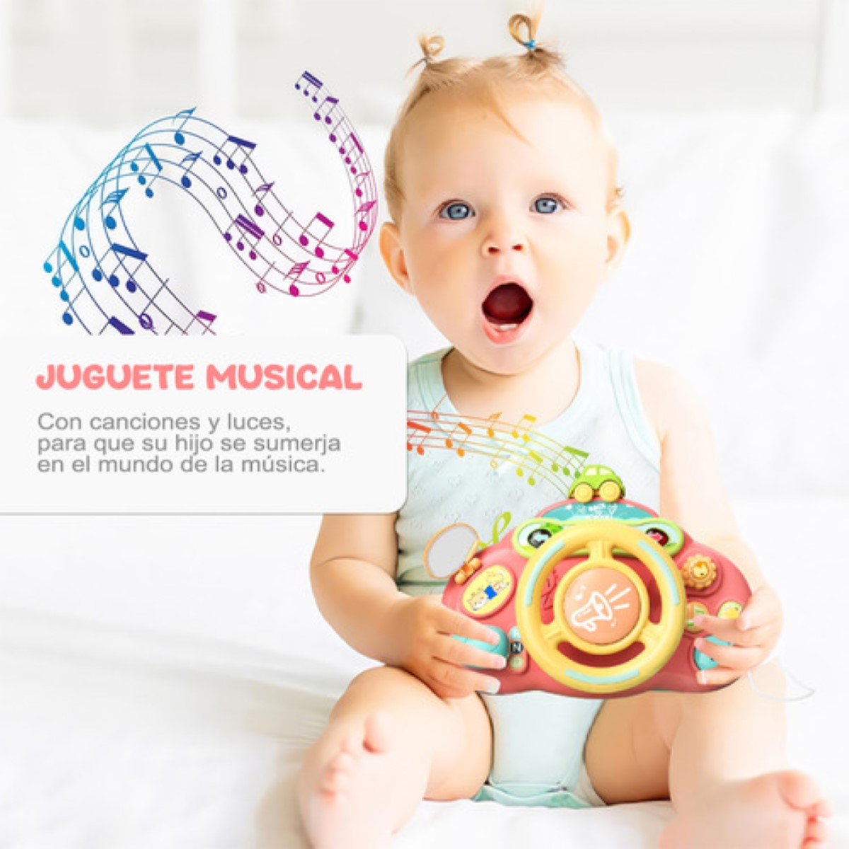 Juguete Interactivo Juego Volante Para Bebé Con Luz Y Sonido Hot Bee rojo