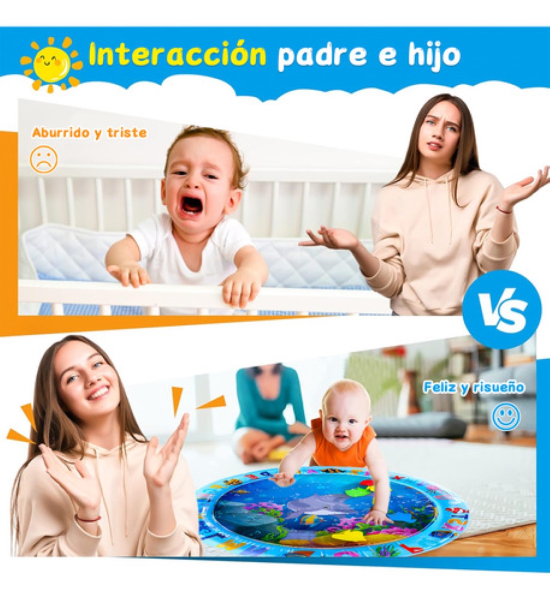 Tapete Para Bebes De 3 Meses Estimulacion Temprana Juguetes azul