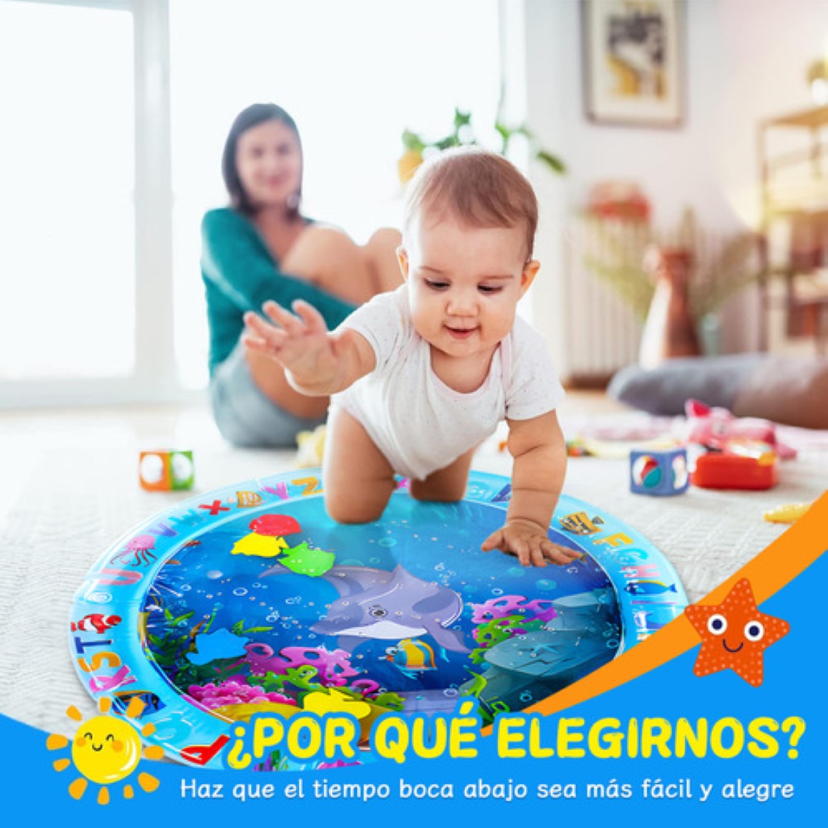 Tapete Para Bebes De 3 Meses Estimulacion Temprana Juguetes azul