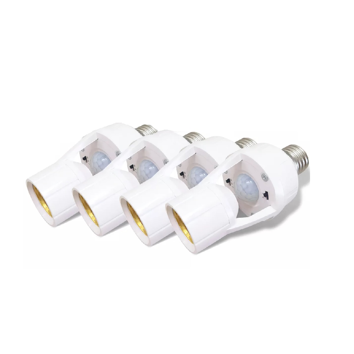 4 Porta Lámpara Sensor De Movimiento 360° Grados Infrarrojo E27 Socket ...