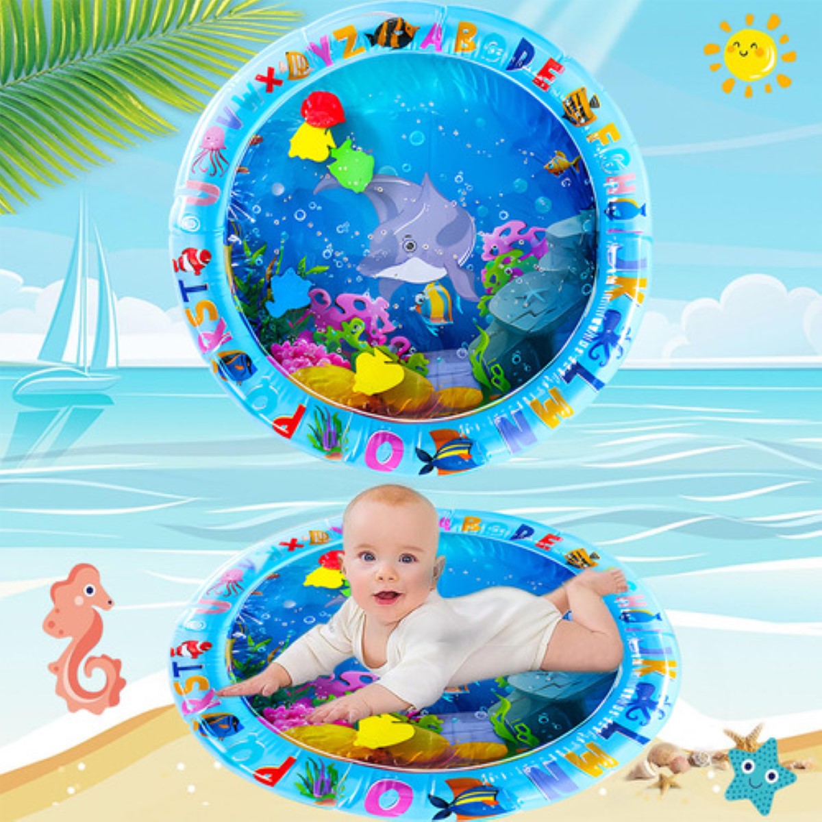 Tapete Para Bebes De 3 Meses Estimulacion Temprana Juguetes azul