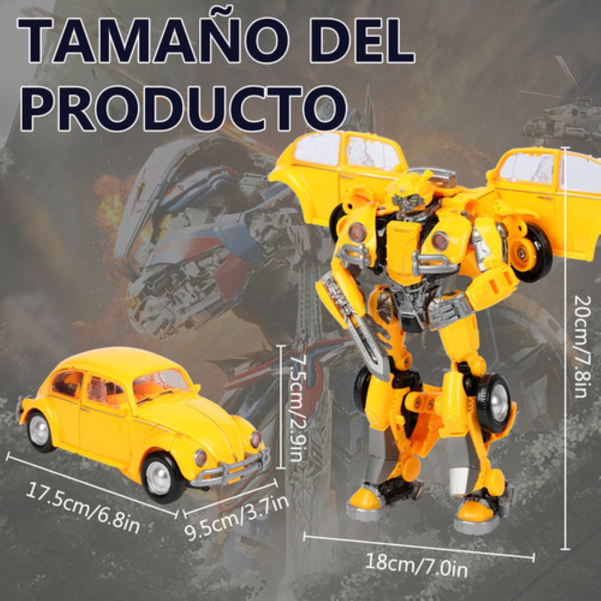 Juguete Para Niños Con Coche Robot Transformador De Aleación amarillo