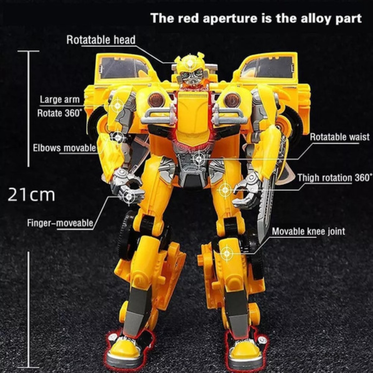Juguete Para Niños Con Coche Robot Transformador De Aleación amarillo