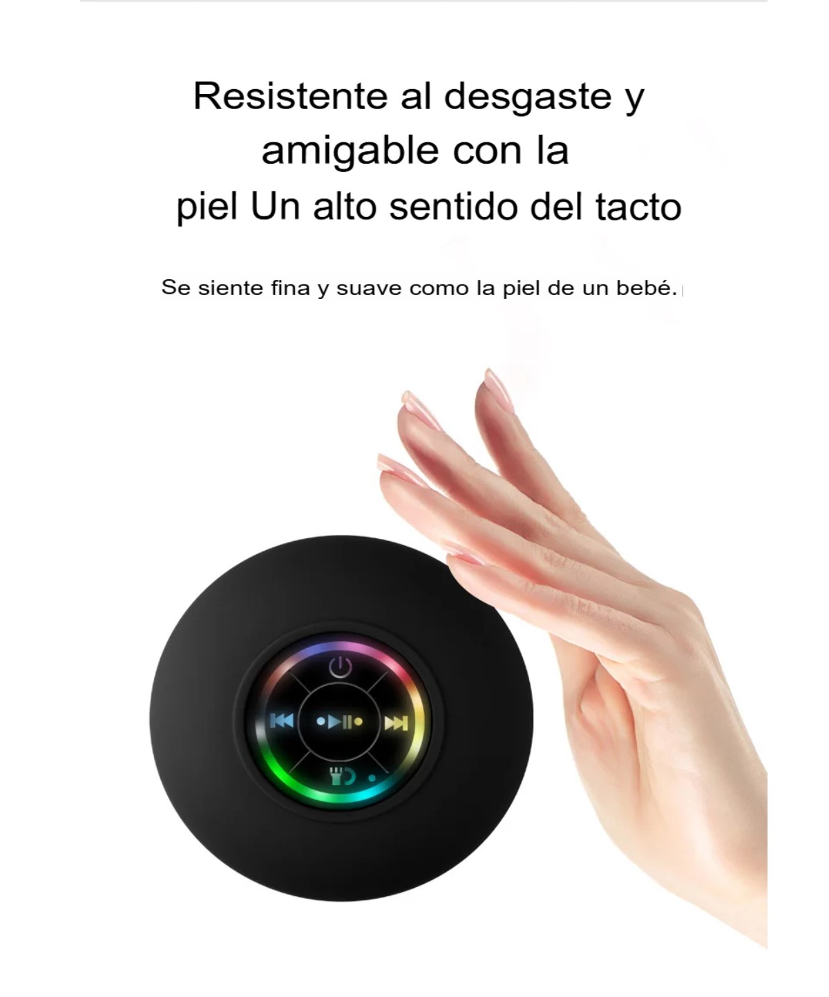 Bocina RGB Bluetooth negro inalámbrico portátil contra agua ventosa grande sonido estéreo regadera