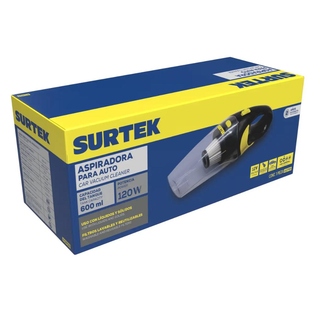 Aspiradora De Mano Portátil Para Auto 600 Ml Asp56 Surtek