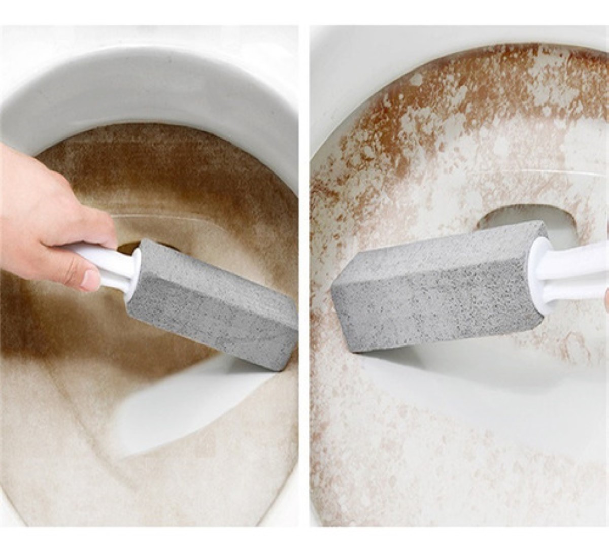 Limpieza Inodoro De Baño Cepillo Piedra Pómez+ Guantes 6 Pcs gris