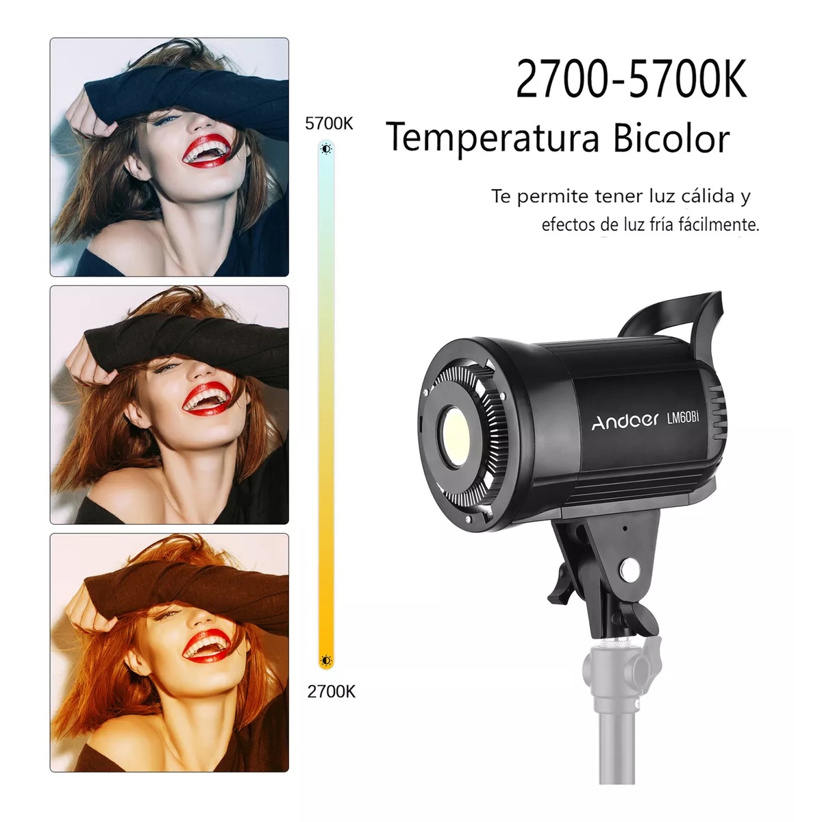 Luz Fría Y Cálida 60w Lm60bi Mini Estudio Fotográfico