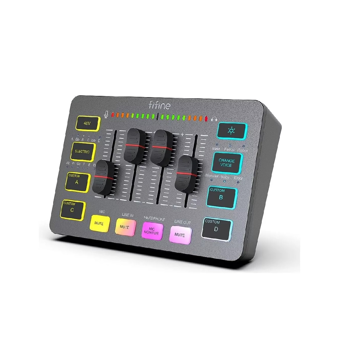 Mezcladora Ampligame Fifine Sc3 2 Salidas/3 Entradas/usb-c/4