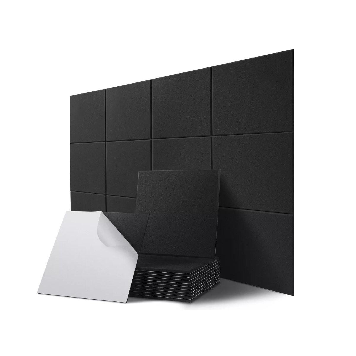 Paneles Acústicos 30x30x1 Cm Absorvente Negro 12 Pcs