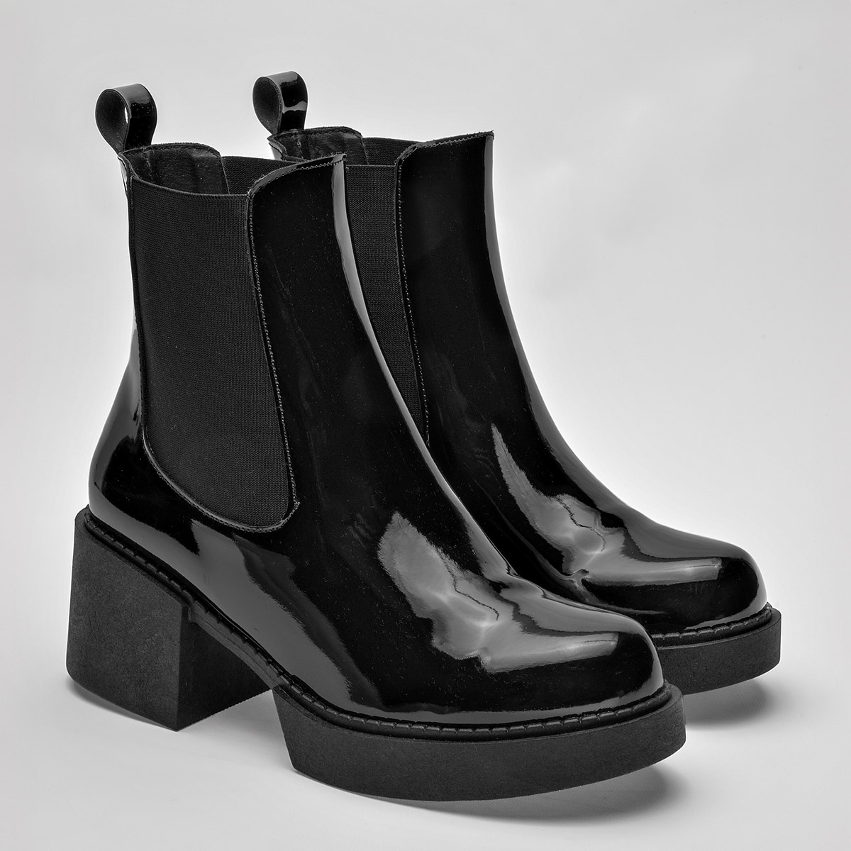 Been Class Botin Charol Casual Mujer Tacon 6cm Tubo 14cm Color Negro E9