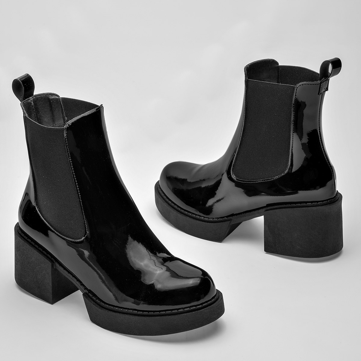 Been Class Botin Charol Casual Mujer Tacon 6cm Tubo 14cm Color Negro E9