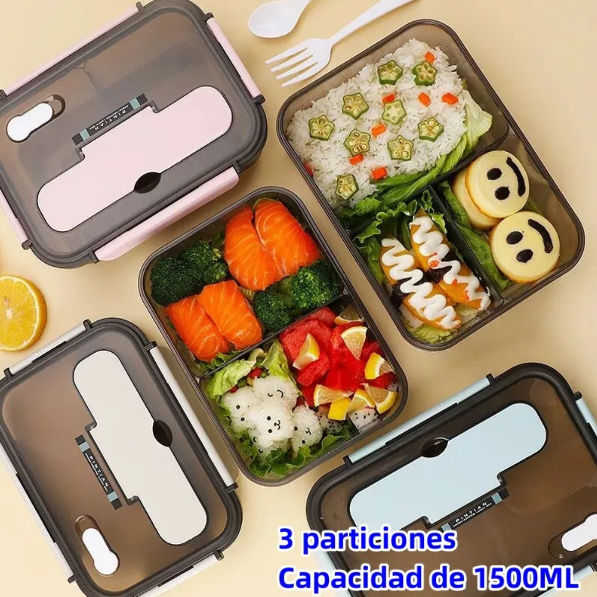 Fiambrera Lunch Box Topper Para Lunch Lonchera Termica Azul Claro