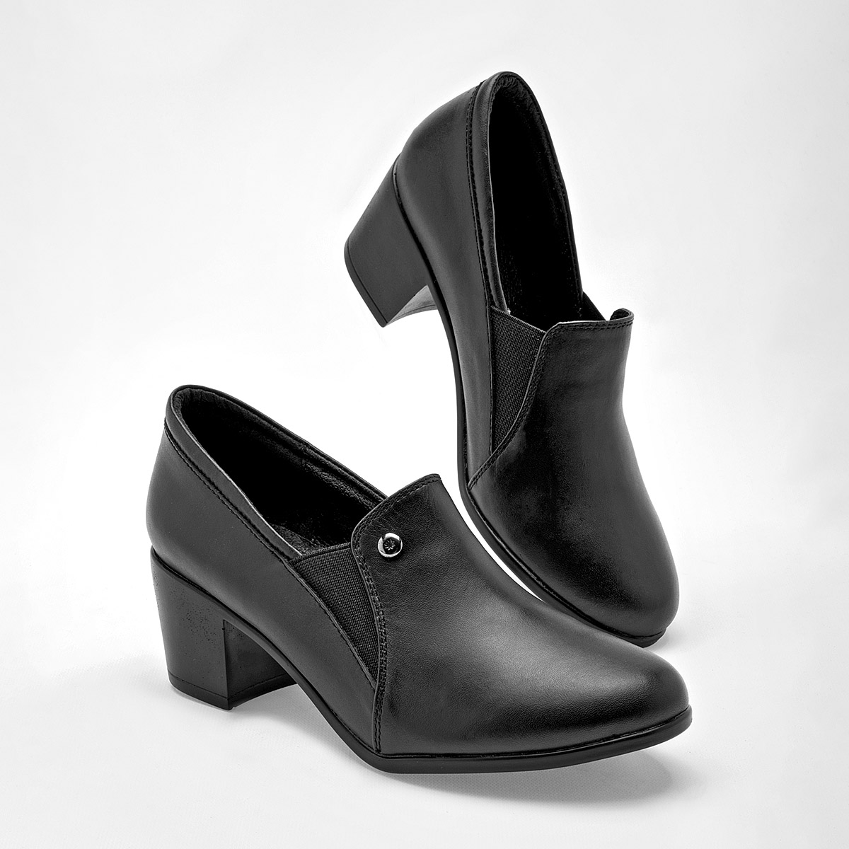 Mora Confort Zapato Tacon Cerrado Mujer Piel Tacon 5cm Color Negro E9