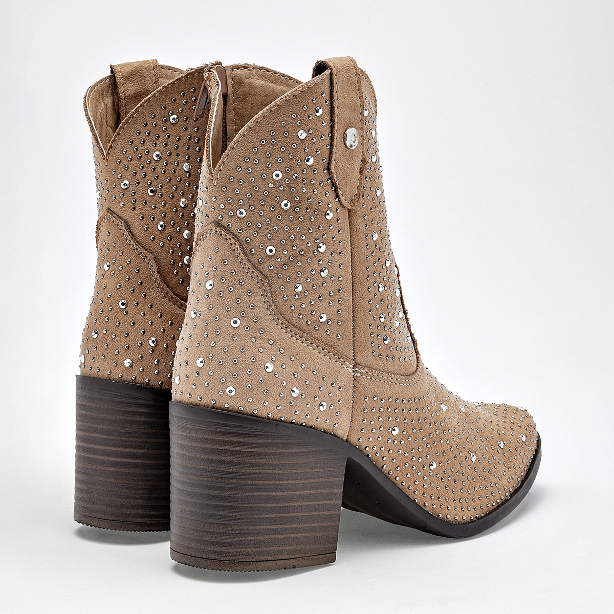 MoraMora Botin Vaquero Mujer Tacon 6cm Tubo 14cm Color Cafe E9