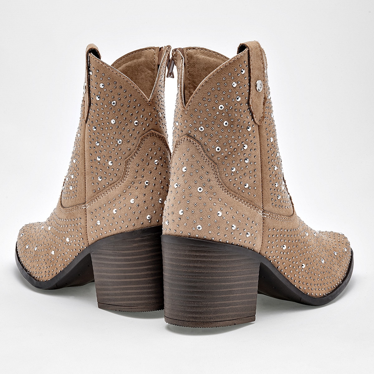 MoraMora Botin Vaquero Mujer Tacon 6cm Tubo 14cm Color Cafe E9