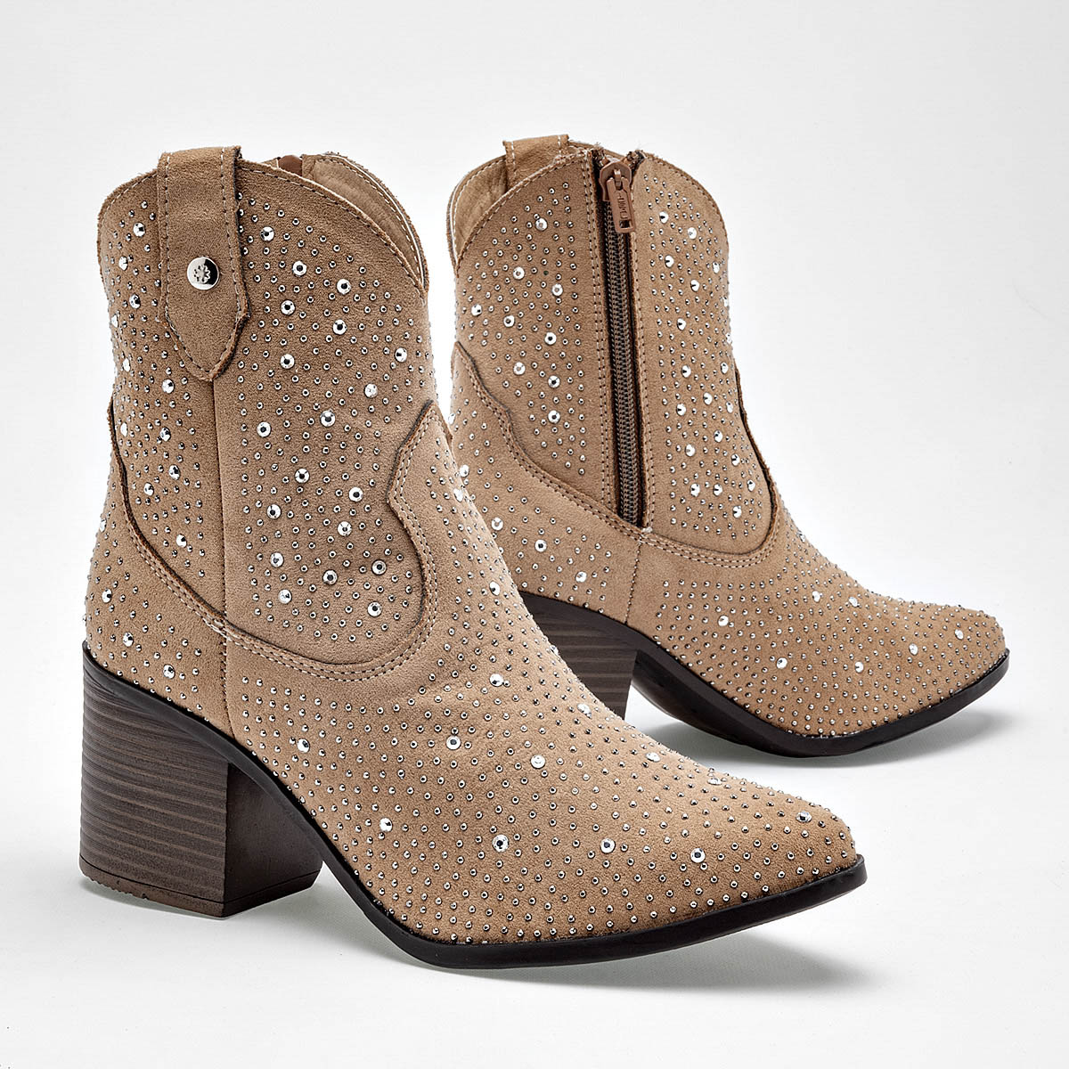 MoraMora Botin Vaquero Mujer Tacon 6cm Tubo 14cm Color Cafe E9