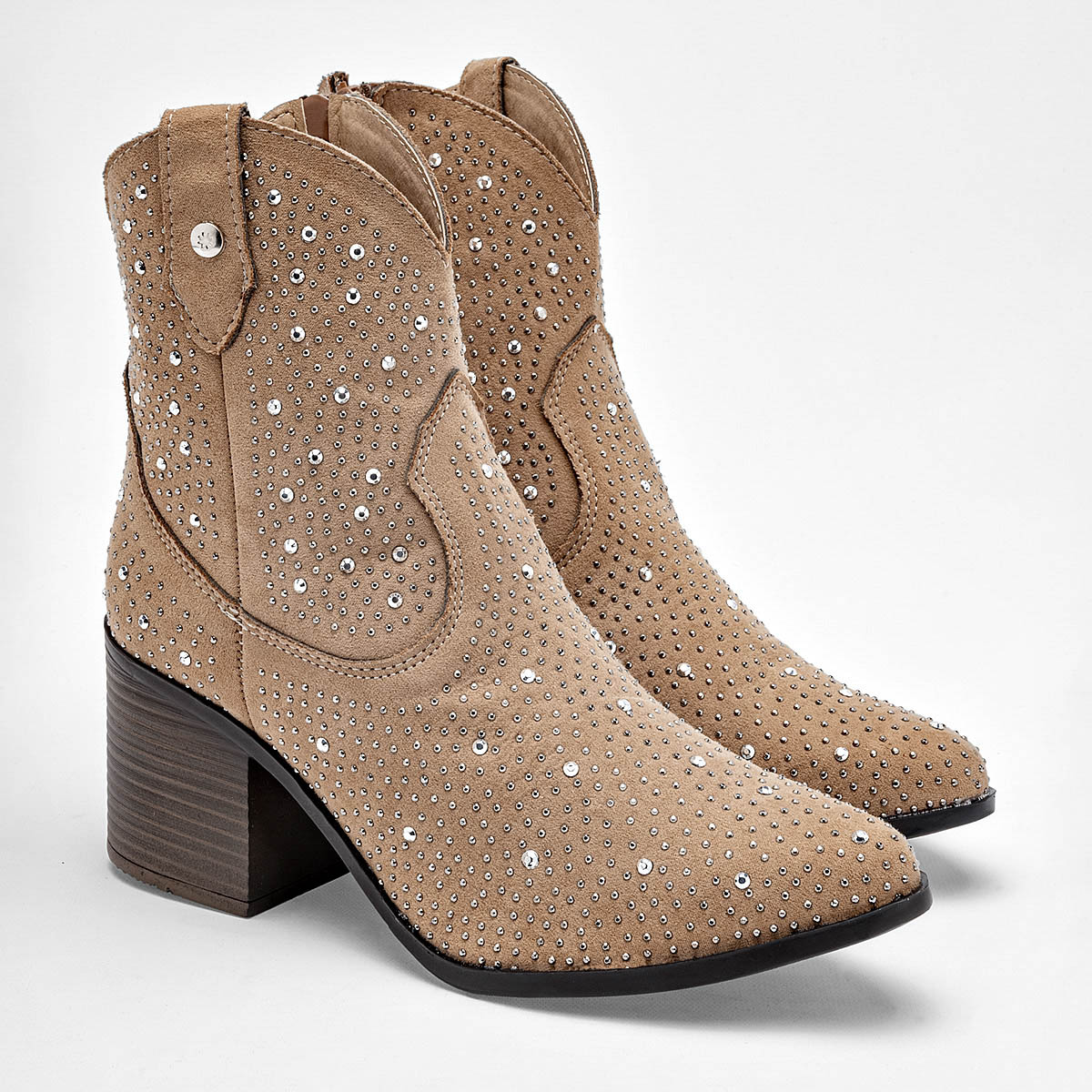 MoraMora Botin Vaquero Mujer Tacon 6cm Tubo 14cm Color Cafe E9