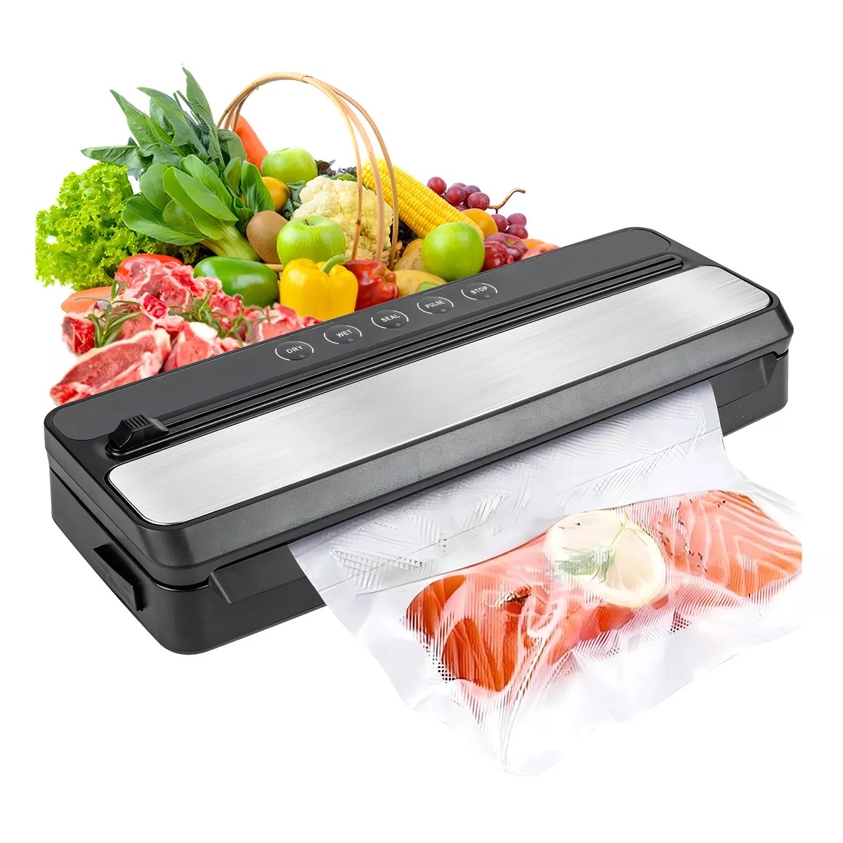 Envasadora Al Vacio 60 kpa Empacadora Automática Comida Con 30 Bolsas