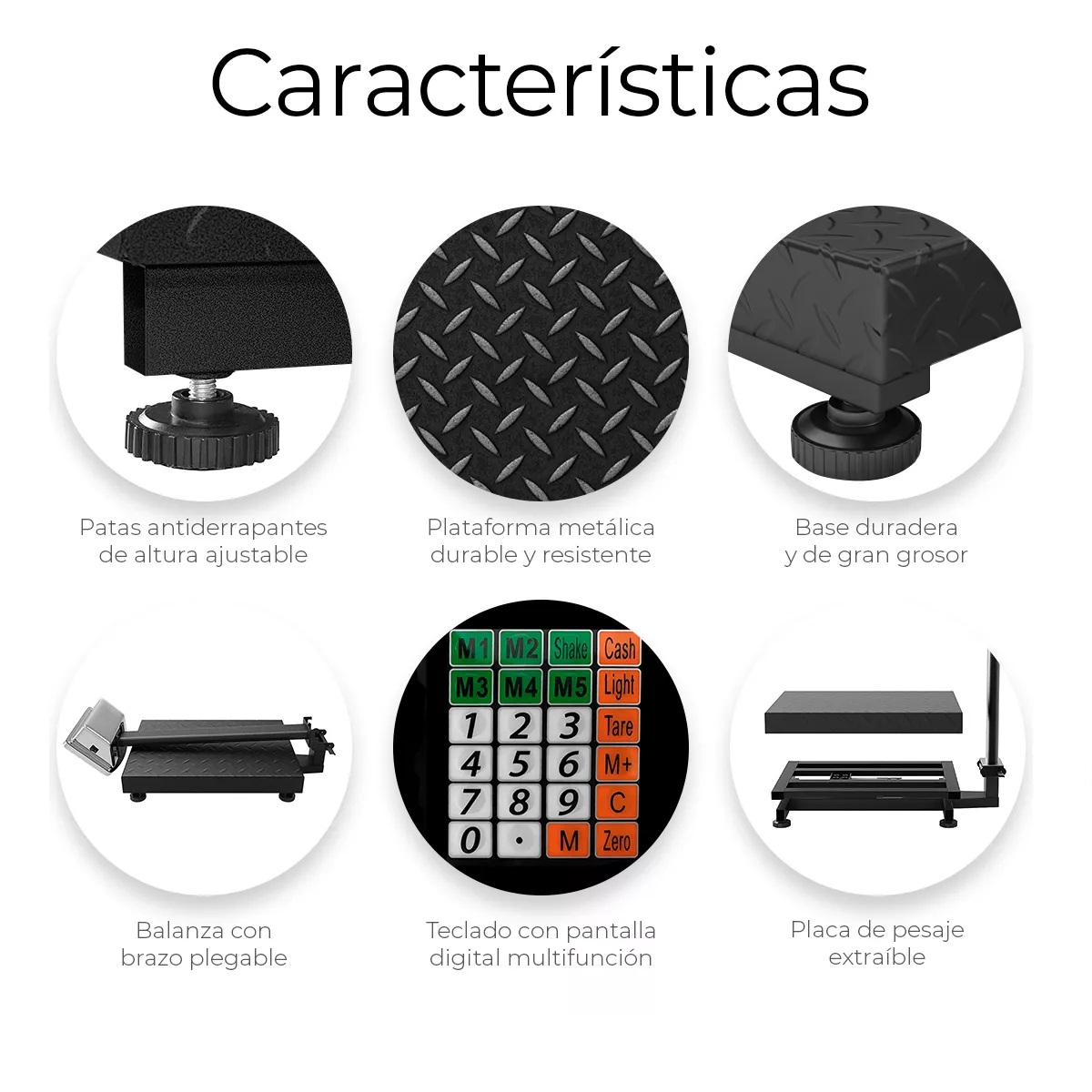 Báscula Comercial Digital Plataforma 200kg Uso Rudo Con Mástil Color Negro