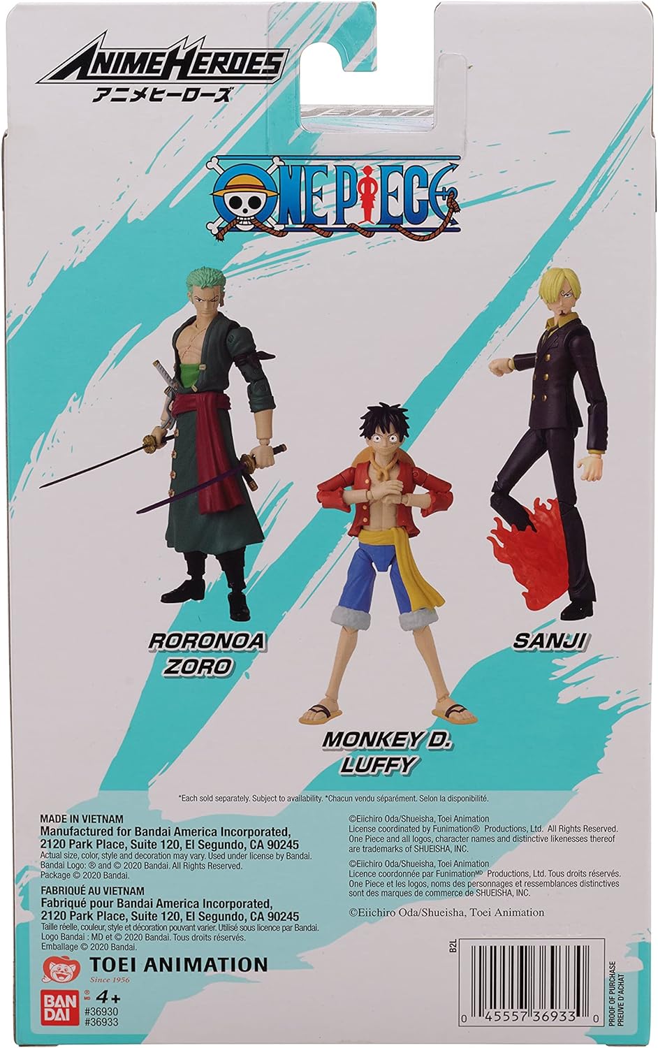 One Piece Sanji Anime Heroes Figura Coleccionable Articulada de Acción de 6.5" BANDAI