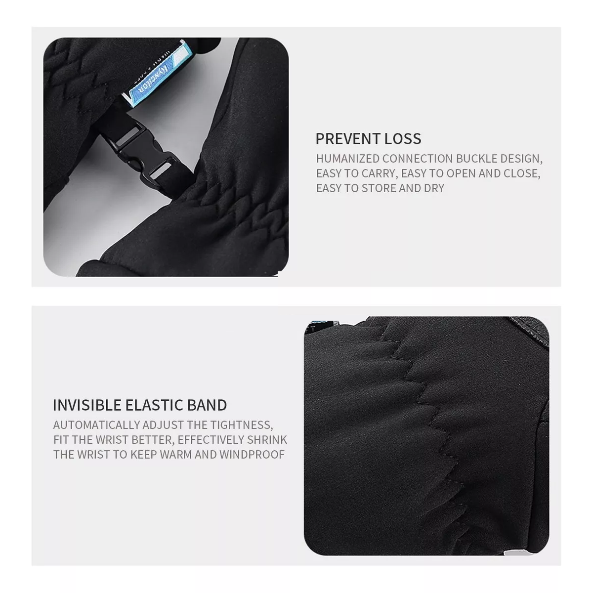 Guantes Moto Ciclista Touch Invierno Frio Esquí Largos Negro Talla M