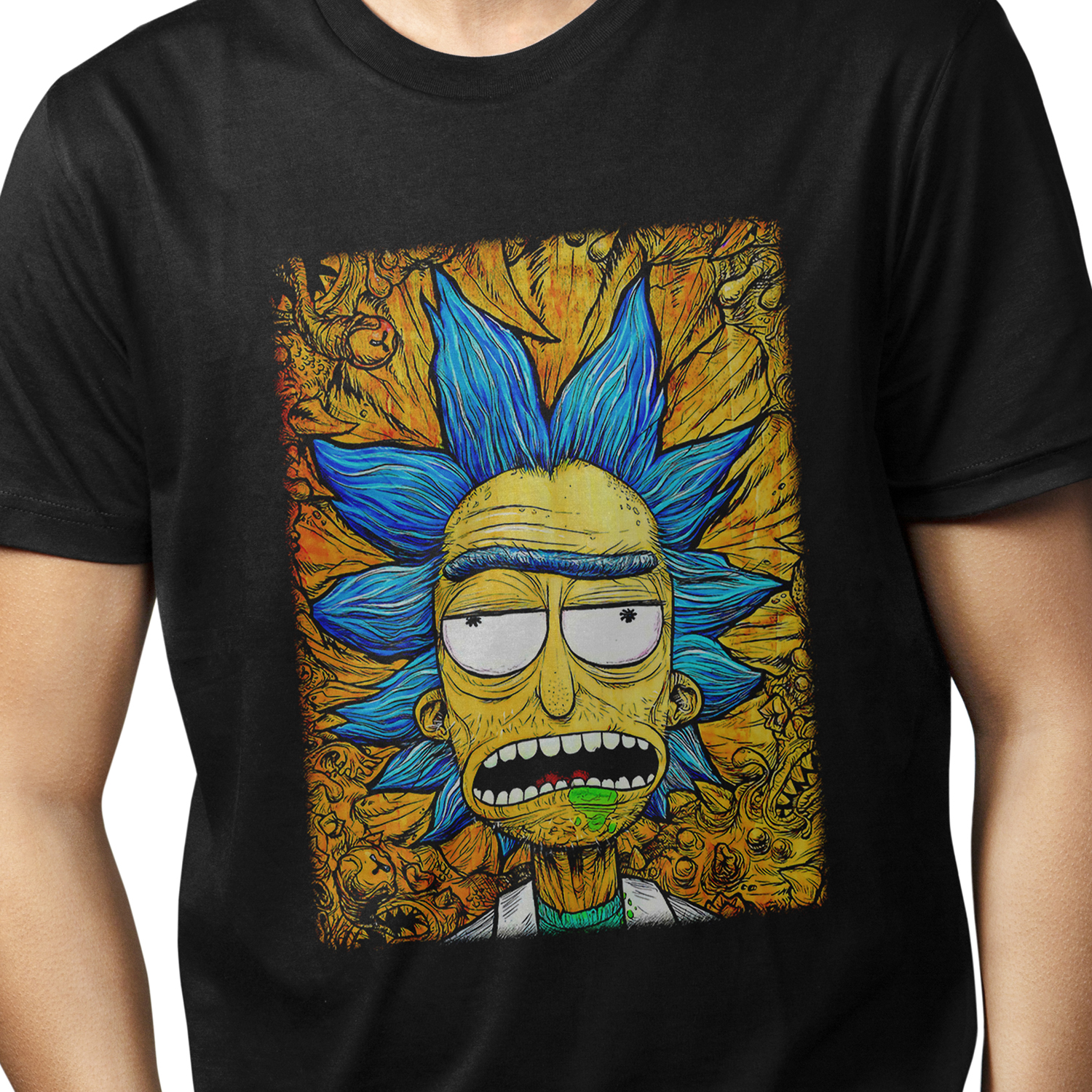 Playera para hombre Animación Rick and Morty Caos Psicodélico XOLO