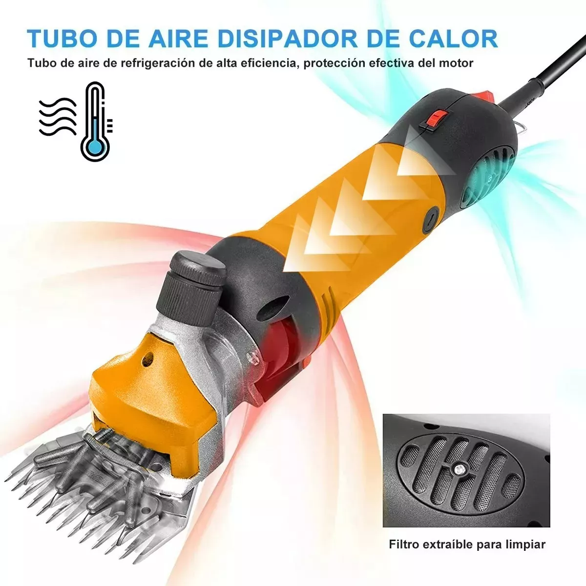 Trasquiladora Rasuradora Para Borregos Ovejas 1000w Amarillo