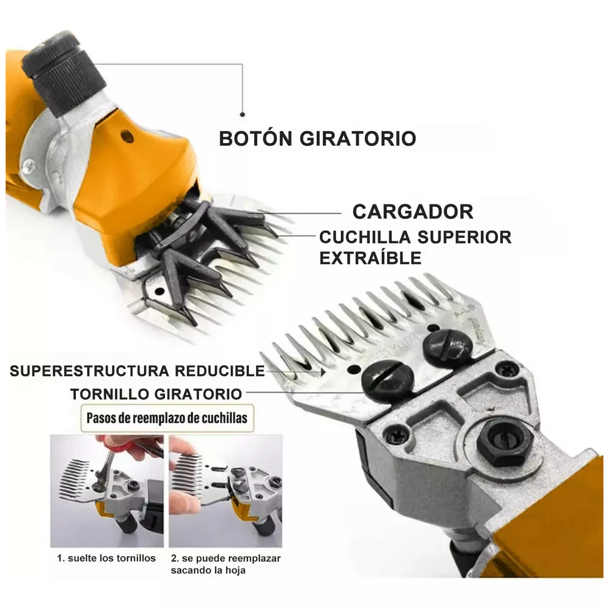 Trasquiladora Rasuradora Para Borregos Ovejas 1000w Amarillo