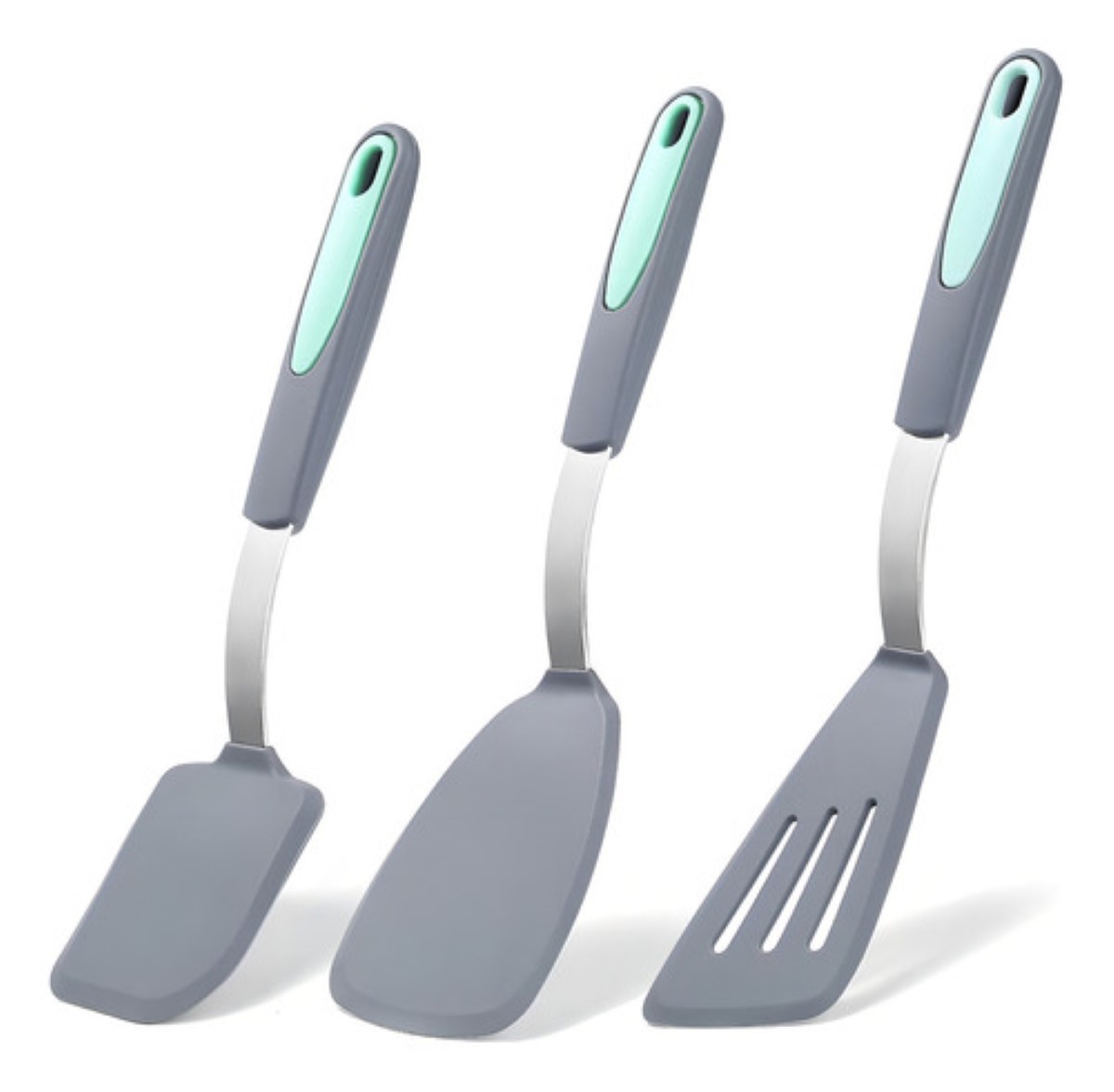 3 Espátulas De Cocina Resistentes Al Calor Para Utensilios Gris Claro