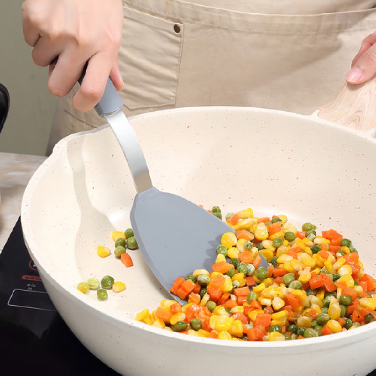 3 Espátulas De Cocina Resistentes Al Calor Para Utensilios Gris Claro