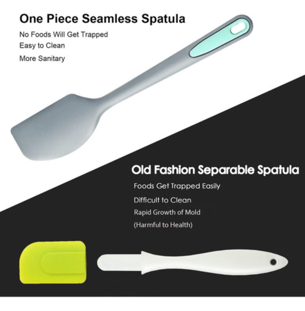 Utensilios Silicona Cocina Palas Espatulas Reposteria 7 Set Color Gris Claro