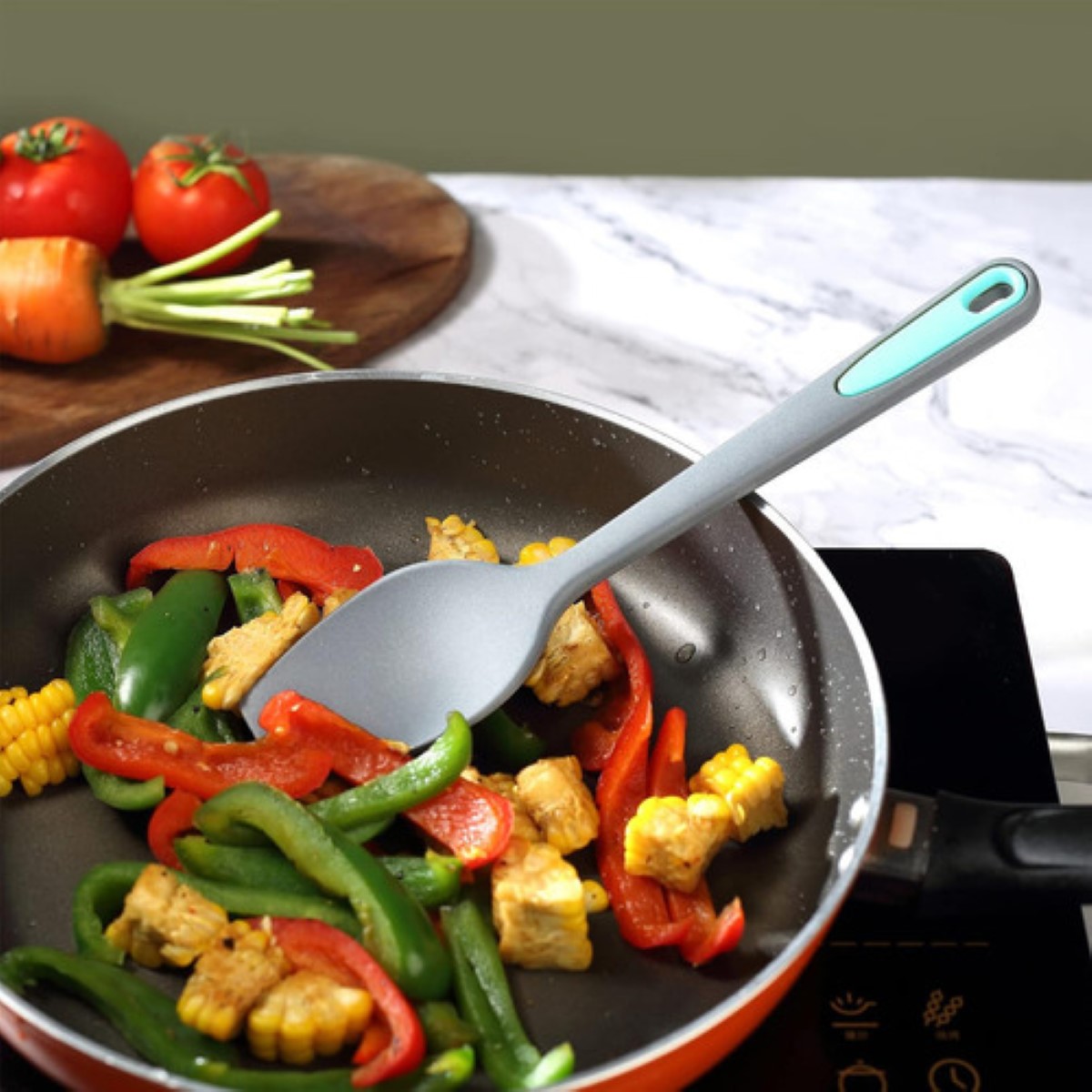 Utensilios Silicona Cocina Palas Espatulas Reposteria 7 Set Color Gris Claro