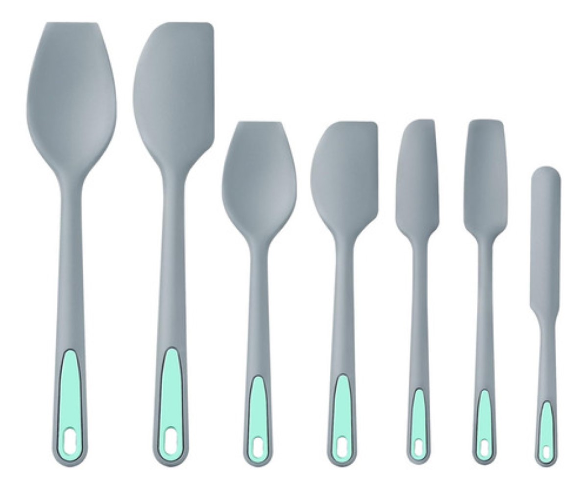 Utensilios Silicona Cocina Palas Espatulas Reposteria 7 Set Color Gris Claro