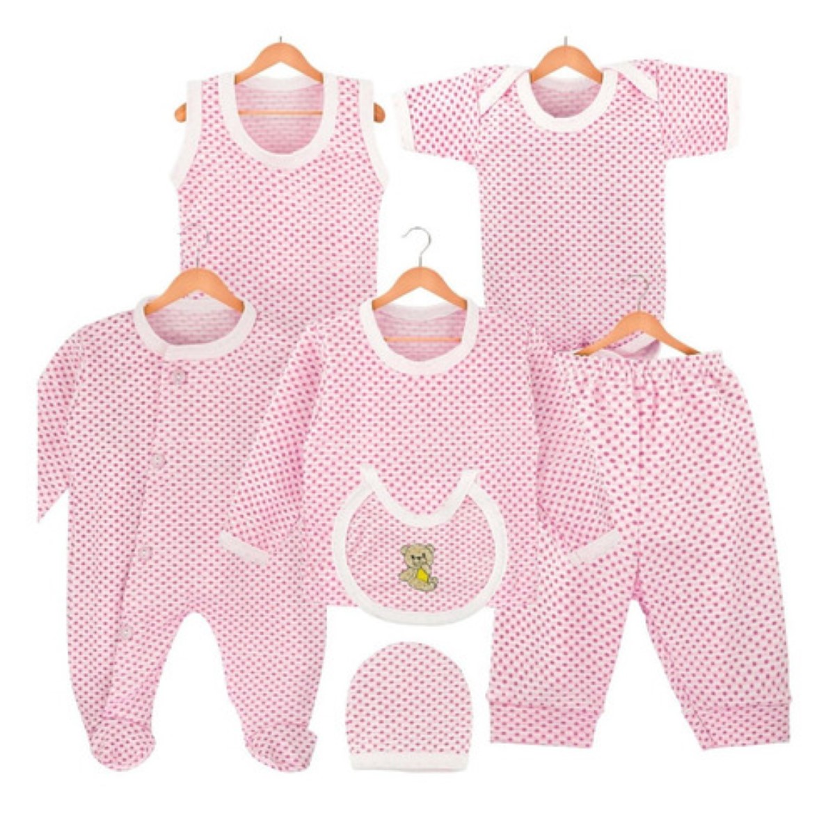 Set De Bienvenida Para Recién Nacido (7 Piezas) ROSA 0-3 MESES