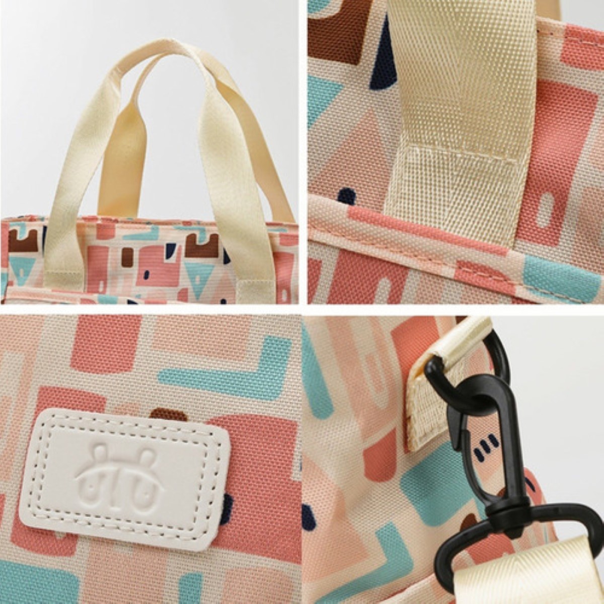 Mochila Bolsa Pañalera Modernas Impermeabl De Bebe Viaje Azul HOJAS  BLANCO
