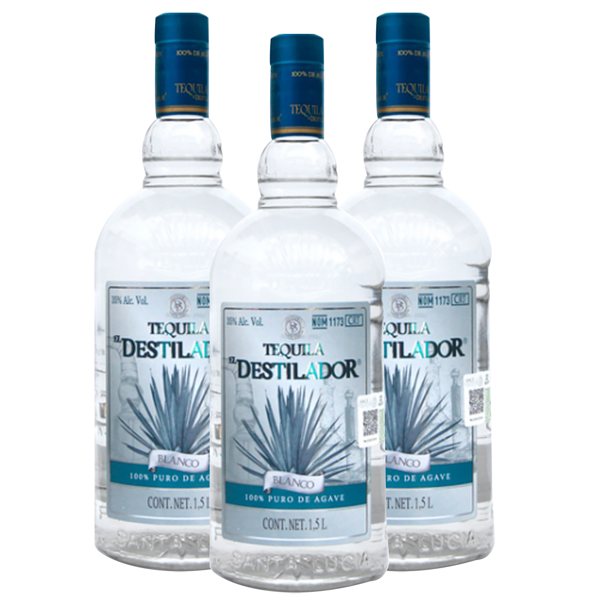 Tripack Tequila Destilador Blanco 1.5l