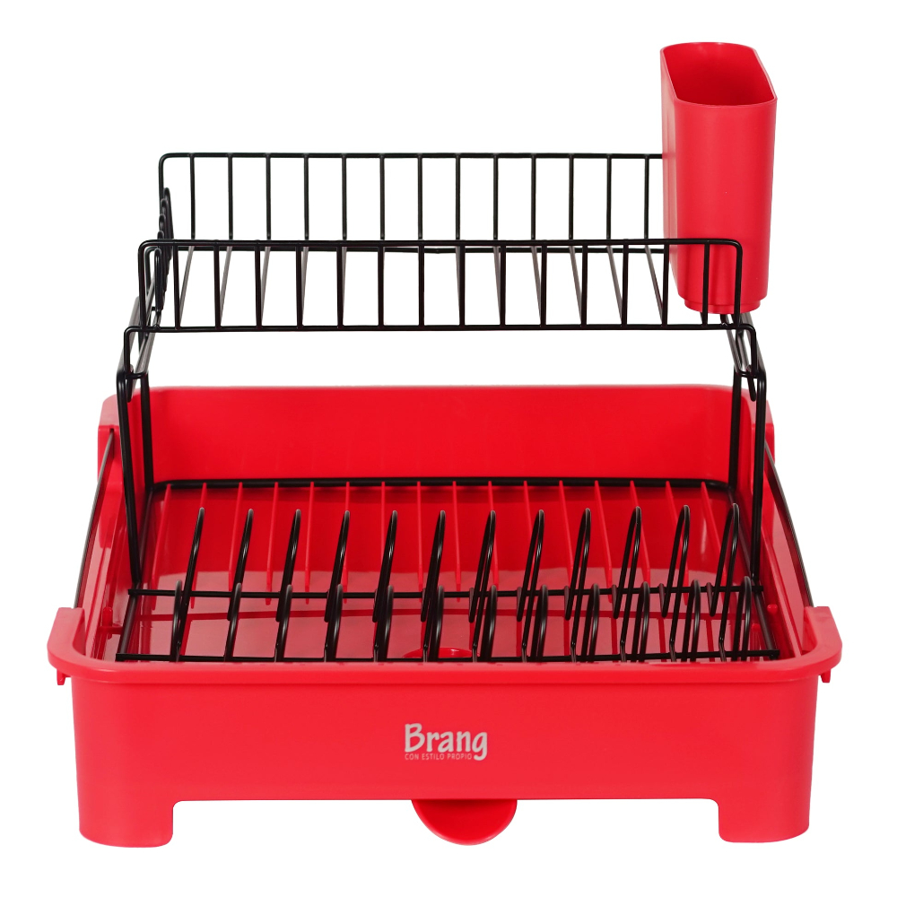 Escurridor Trastes Platos Plástico Rep Rojo 1536 Brang.