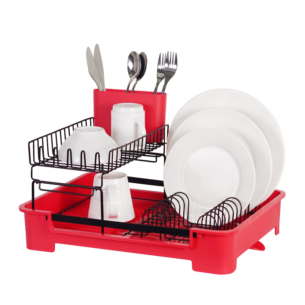 Escurridor Trastes Platos Plástico Rep Rojo 1536 Brang.