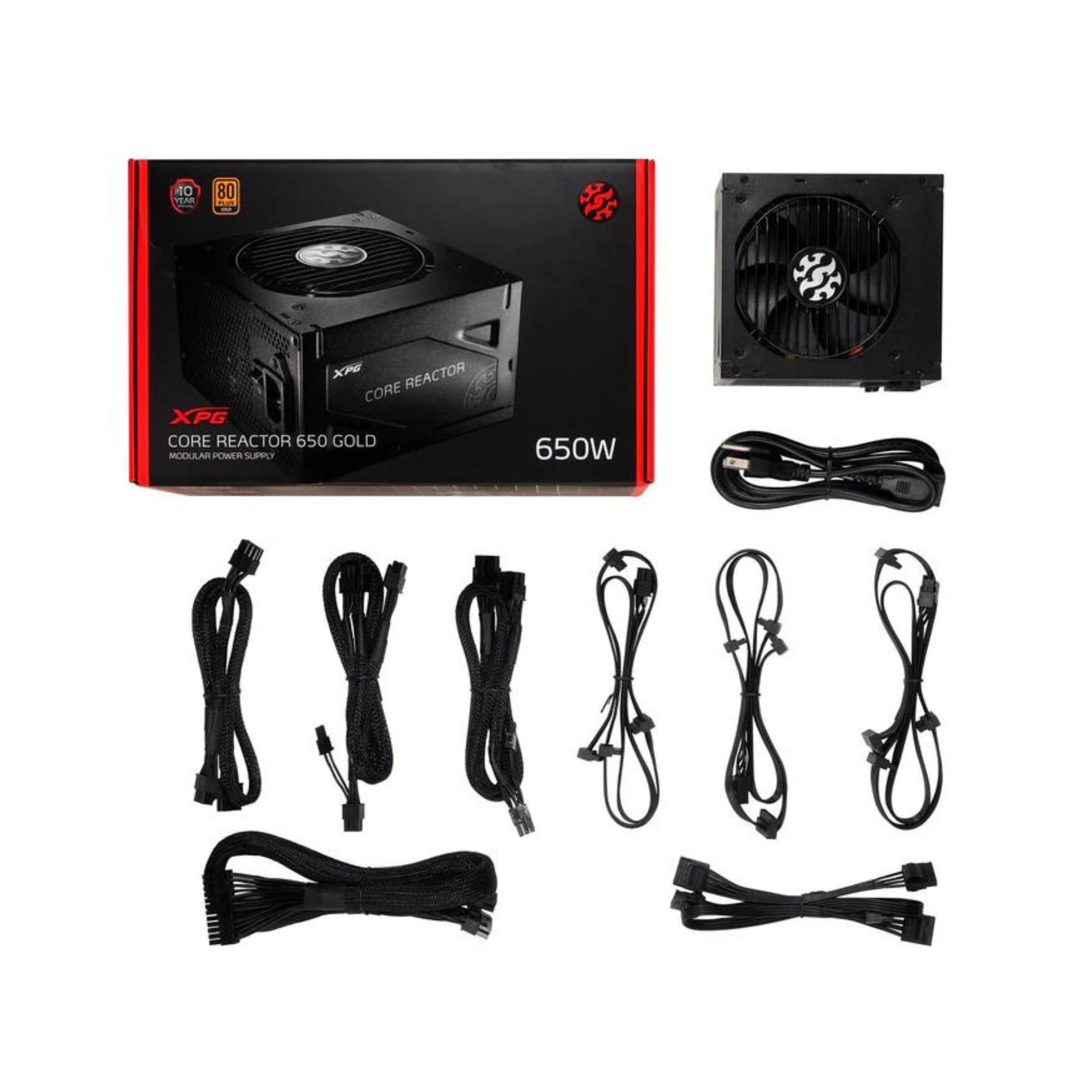 Fuente de poder XPG Core Reactor de 850 W, ATX, Modular, 80 Plus Gold, Negro