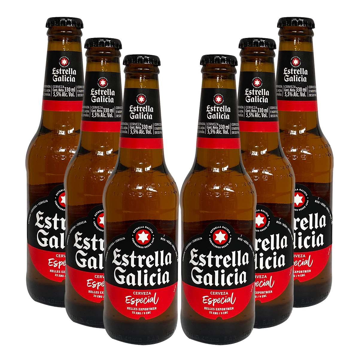 Six Pack Cerveza Estrella Galicia Especial 330 ml