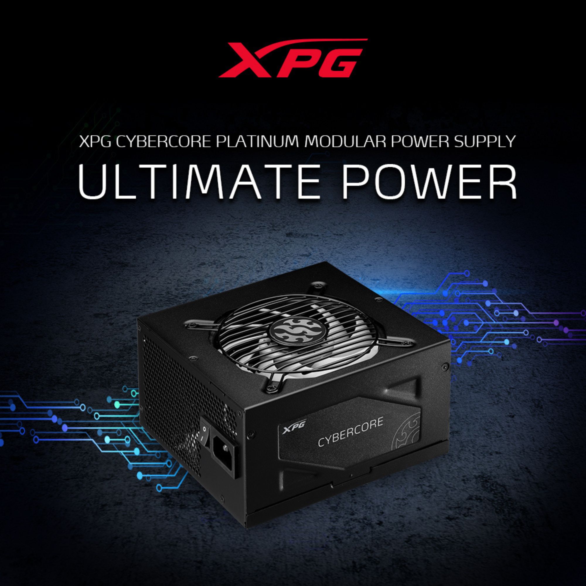 Fuente de poder XPG Cybercore de 1300 W, ATX, Modular, 80 Plus Platinum, Negro